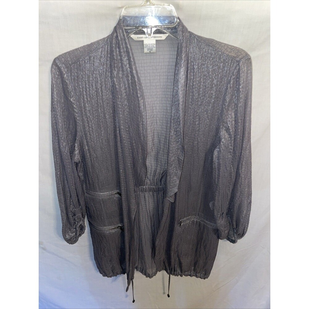 Diane Von Furstenberg Women’s Open Cover Size 10 Gray See Thru Outdoors Comfort
